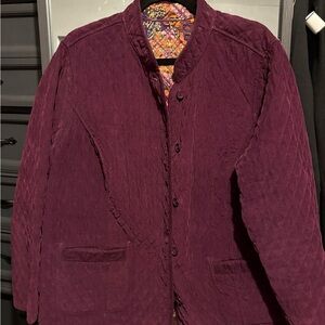 Women's Quilted Reversible cord Utility Jacket - Purple